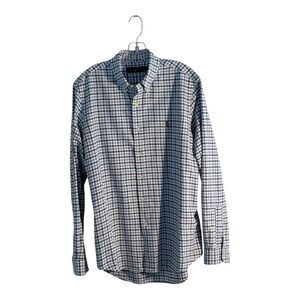 Ralph Lauren Mens Shirts Blue White Gingham Check Button Down Size Large